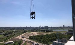dak met liquid rubber, op 50 meter hoogte