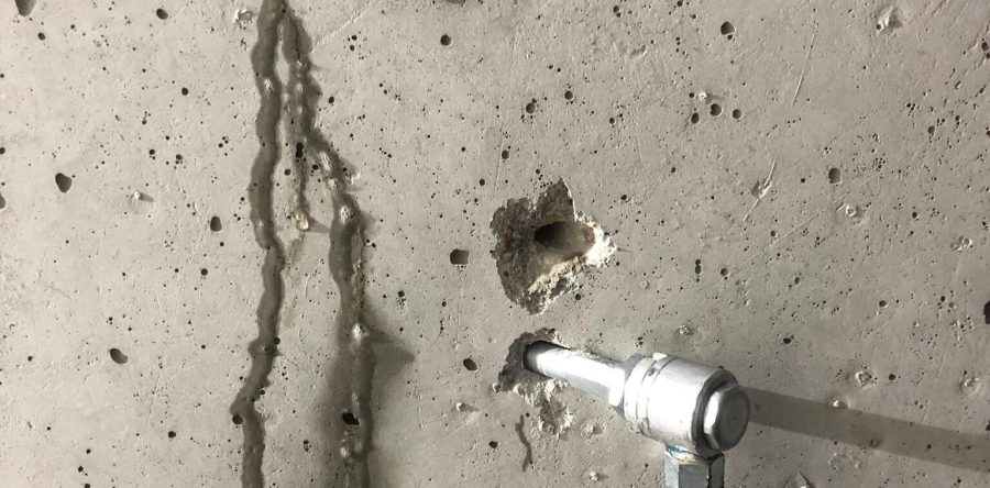Betonkelder scheur lekkage waterdicht maken met ECO gel injectie